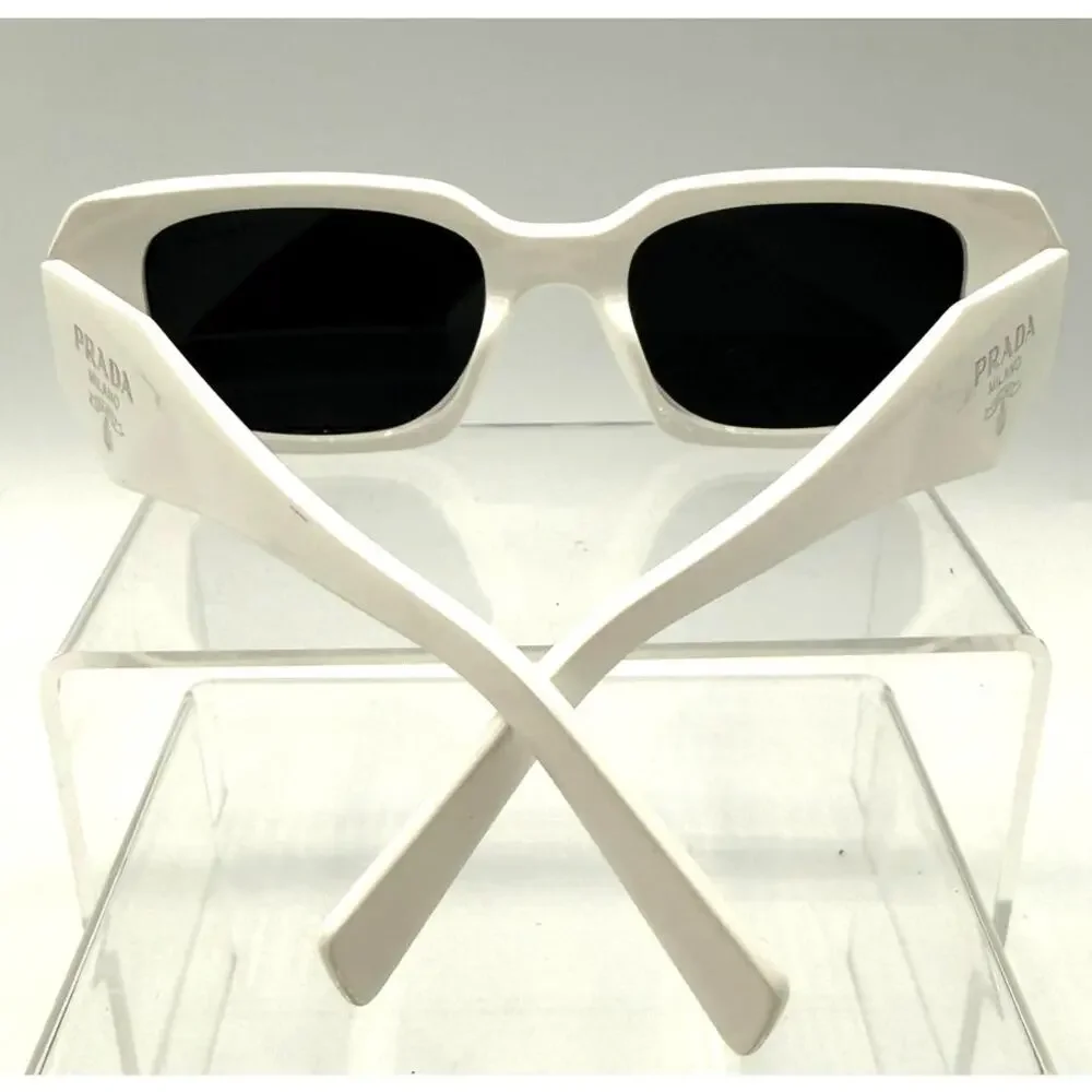 Prada Symbole Geometric White Sunglasses W/Prada Hard Case
